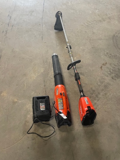 New Echo 58V Weedeater & 550 CFM 58V echo Blower with charger needs batteries