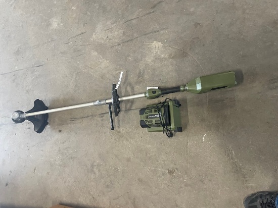 Green Machine 62v electric weedeater with battery & charger