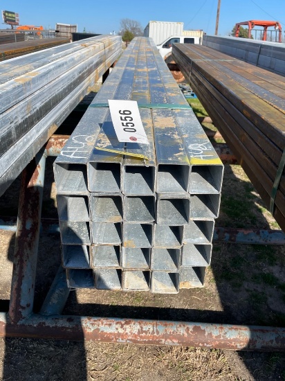2 1/2" sq. tube gal 12 ga 25 pcs @ 20' 500 ft.