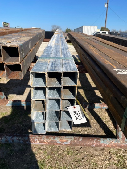 2 1/2" sq tube gal 12 ga 15 pcs @ 20' 300 ft.