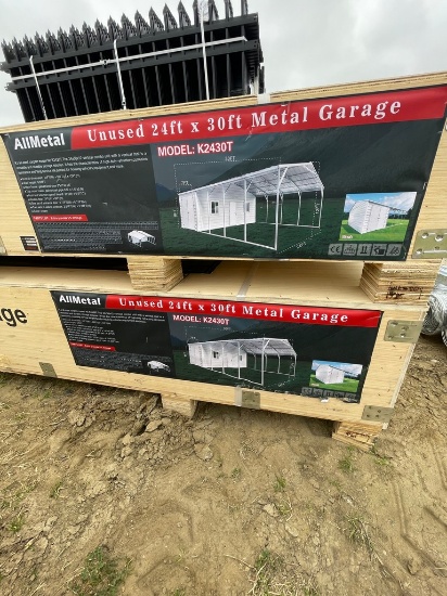1-All Metal 24'x30'x12' Metal Garage