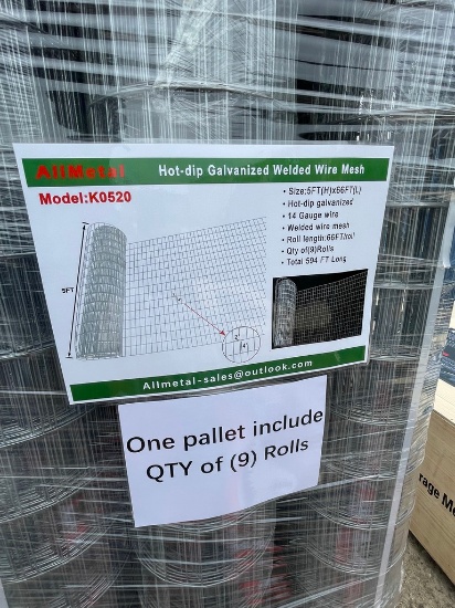 9 rolls 5' Wire Mesh 594'