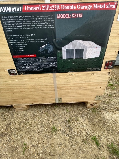 All Metal 23'x22' Double Garage Metal Shed