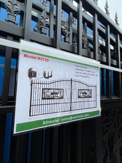 7'x20' Metal Farm Driveway Gate
