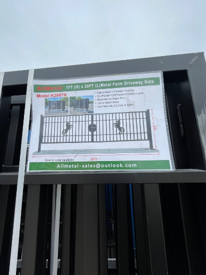 7x20' Metal Driveway Gate