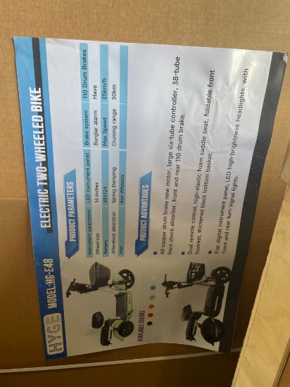 New Hyge HG-E48 Electric 2 wheeled bike