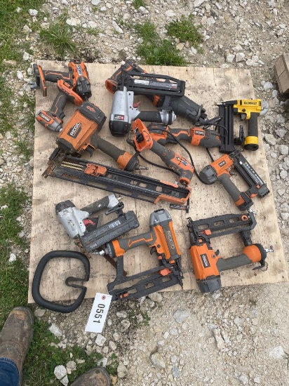 Pallet of misc ridgid power tools unknown condition/parts