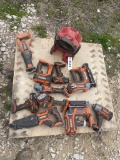 Pallet of misc ridgid power tools unknown condition/parts