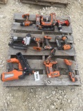 Pallet of misc ridgid power tools unknown condition/parts