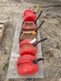 5 Gas cans with dog cage