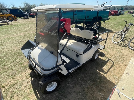 EZ Go 36V Electric Golf Cart with rear bench seat,windshield has charger runs