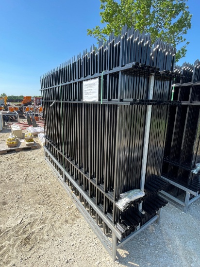 220' New Wrough iron site fence 10x7 22 pc fence panels 23 post