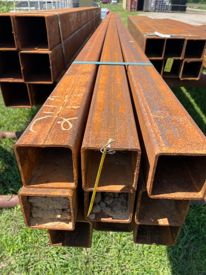 4" Sq tube 3/16" 9 pcs @ 24, 216 ft.