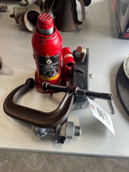 C Clamp,bottle jack & hitch