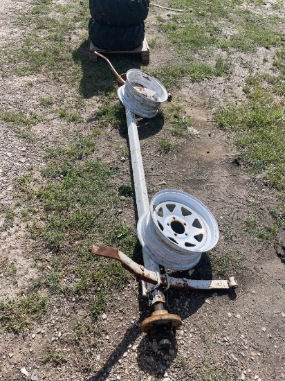 Trailer axle with 2 rims