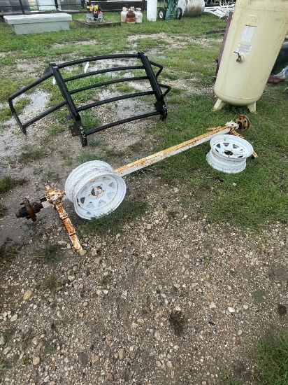 Trailer axle with 2 rims