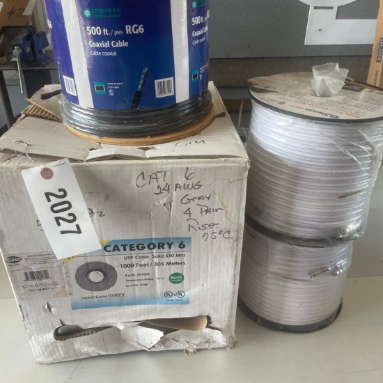 CAT 6 4 Pair cable 1 box, swann prd camera cable, cable 500'