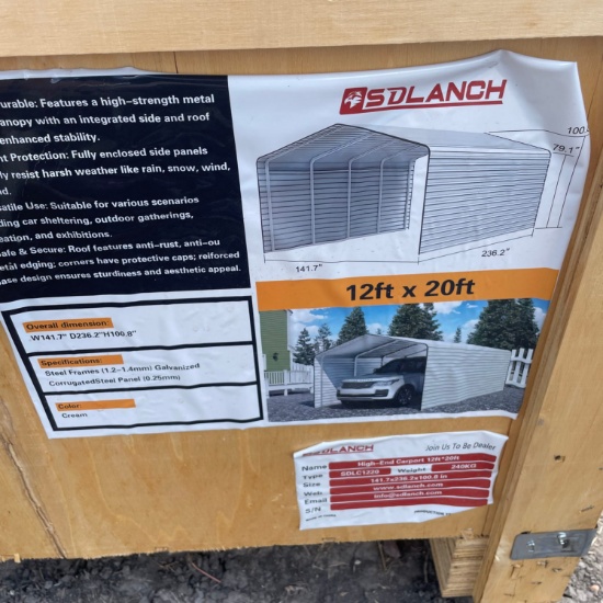 SDLANCH 12x20 High End Carport with enclosed side walls