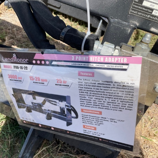 New Land Honor Quick Attach 3 Point PTO Hitch Adapter
