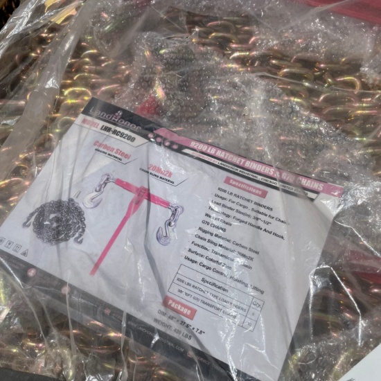 New Land Honor 9200lb Ratchet & G70 chains 5-Binders & 10 20' Chains