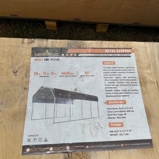 New Land Honor 20x11x9 Metal Car Port