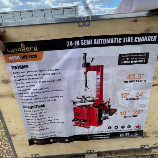 New Land Honor 24" Semi Automatic Tire Changer