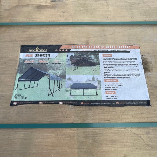 New Land Honor 20x20x13 Metal Car Port
