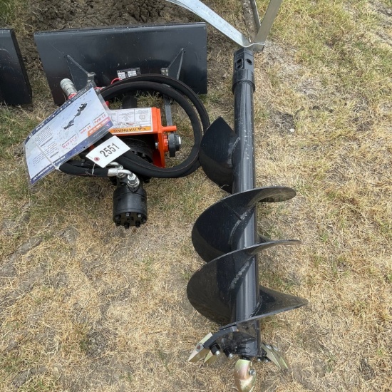 New Wolverine Mini Skid Steer Auger Drive and bit