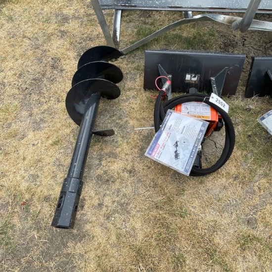 New Wolverine Mini Skid Steer Auger Drive and bit