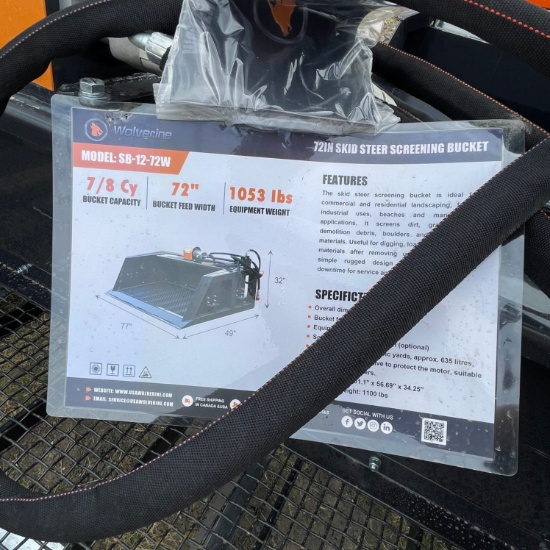 New Woverine 72" Skid Steer Screening Bucket