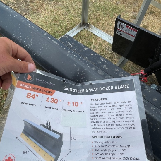 New Wolverine 84" Skid Steer 6 Way Dozer Blade