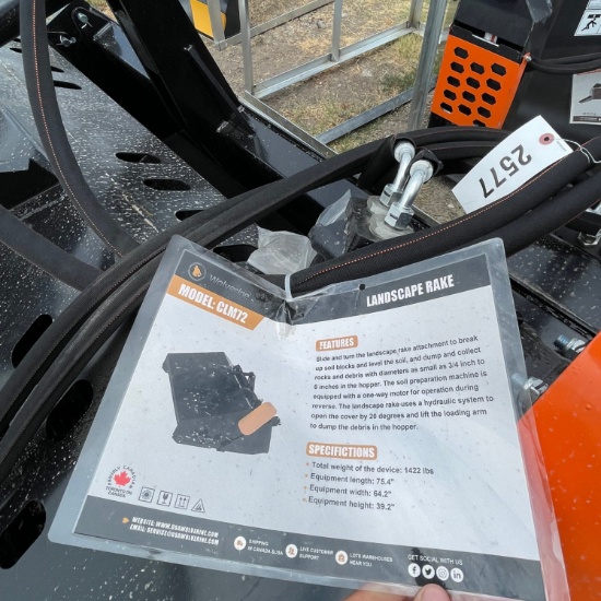 New Wolverine skid steer landscape rake