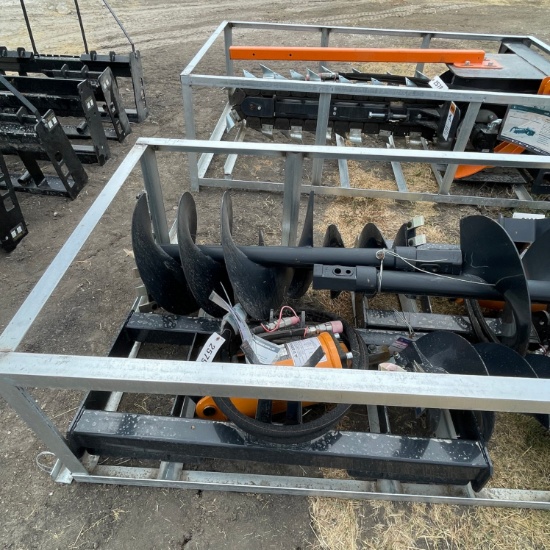 New Wolverine skid steer auger drive & 2 bits