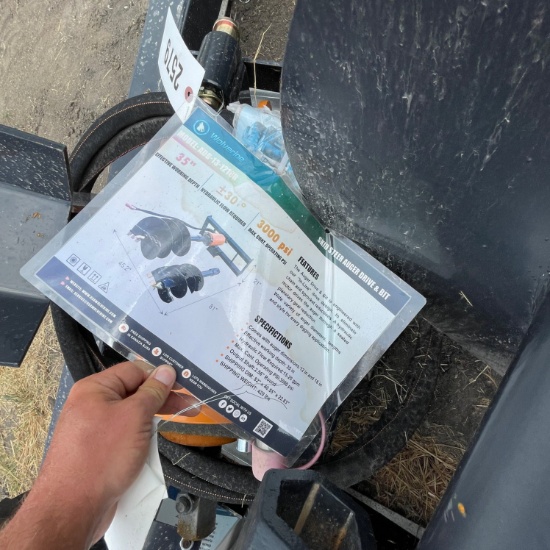New Wolverine skid steer auger drive & 2 bits