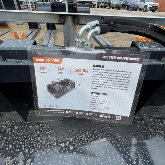 New Wolverine 72" Skid Steer Grapple Bucket