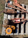 Lot of Pipe Wrenches, Bottle Jack, Floor Jack & Chain Hoist