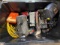 Box of Trailer Lights, Chains, Orbital Sander