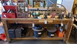 Wooden Work Bench on Casters 3'x8'