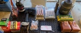 Box of Misc. Riffle Reloading Equipment & Reloads