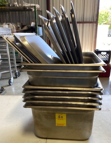 Lot of Misc. Stainless Steel Chafing Pans & Lids
