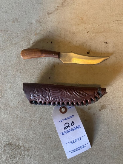 Little Wooden Handled Knife with Scabbard