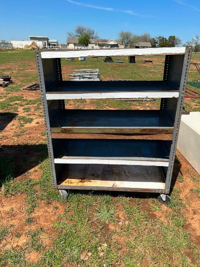 Metal Shop Rack on Casters