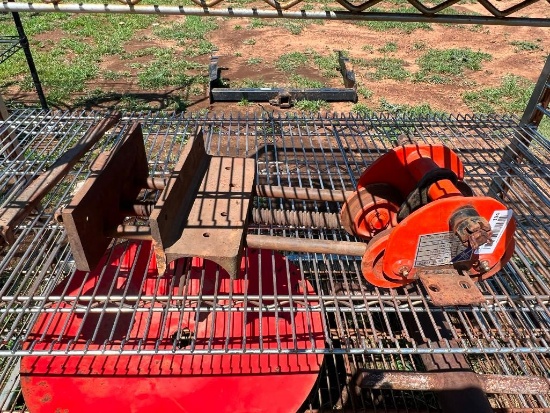Lot of Misc. Items - Trolly, Vise & Pipe Wrench