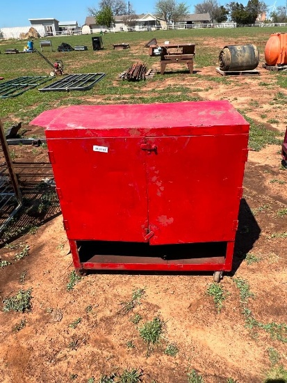Red Storage Cabinet on Casters