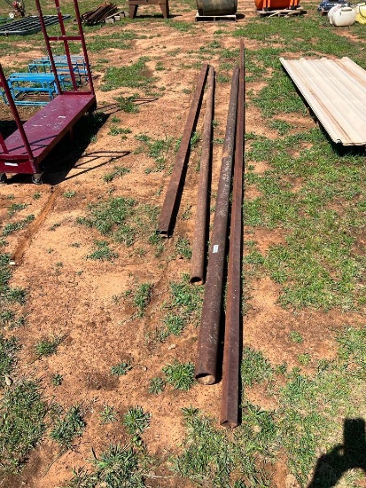 Lot of 2 Pieces of Pipe & 2 Pieces Square Tubing