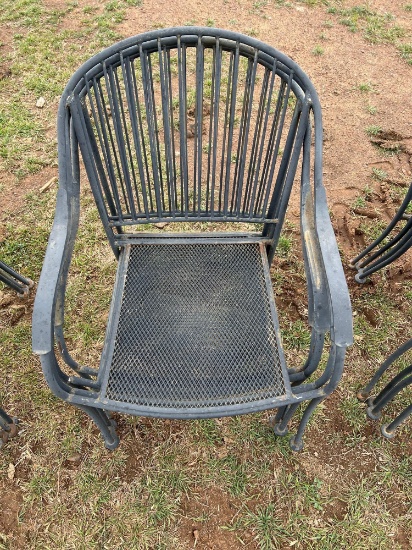 Lot of 4 Metal Patio Chairs