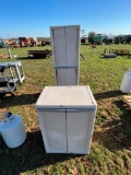 Lot of 2 White Plastic Storage Bins