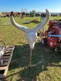 Cast Iron Skull Head with Rock Bar
