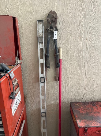 Lot of Bolt Cutters and Level