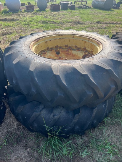 Lot of 2 Goodyear Tractor Tires with Rims - 20.8-38 10 ply